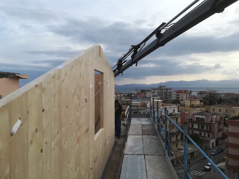 Sopraelevazione in Xlam a Cagliari
