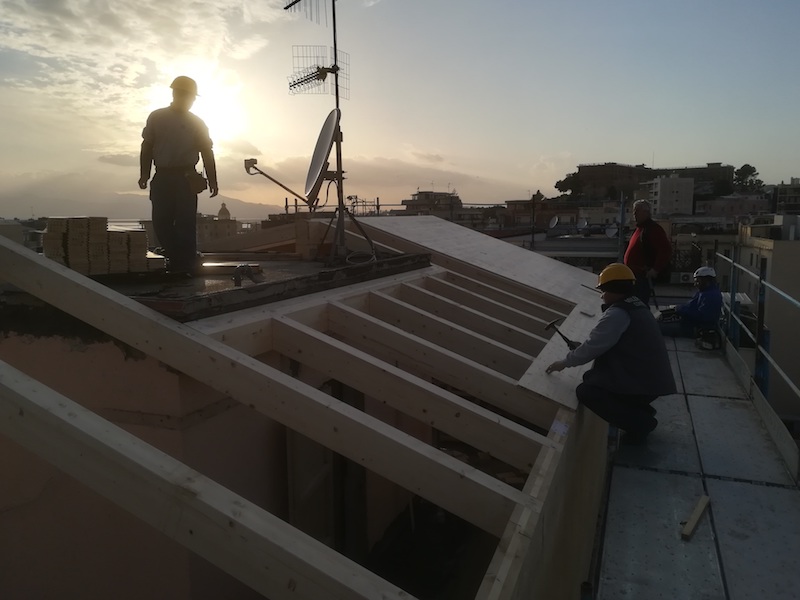 Sopraelevazione in Xlam a Cagliari