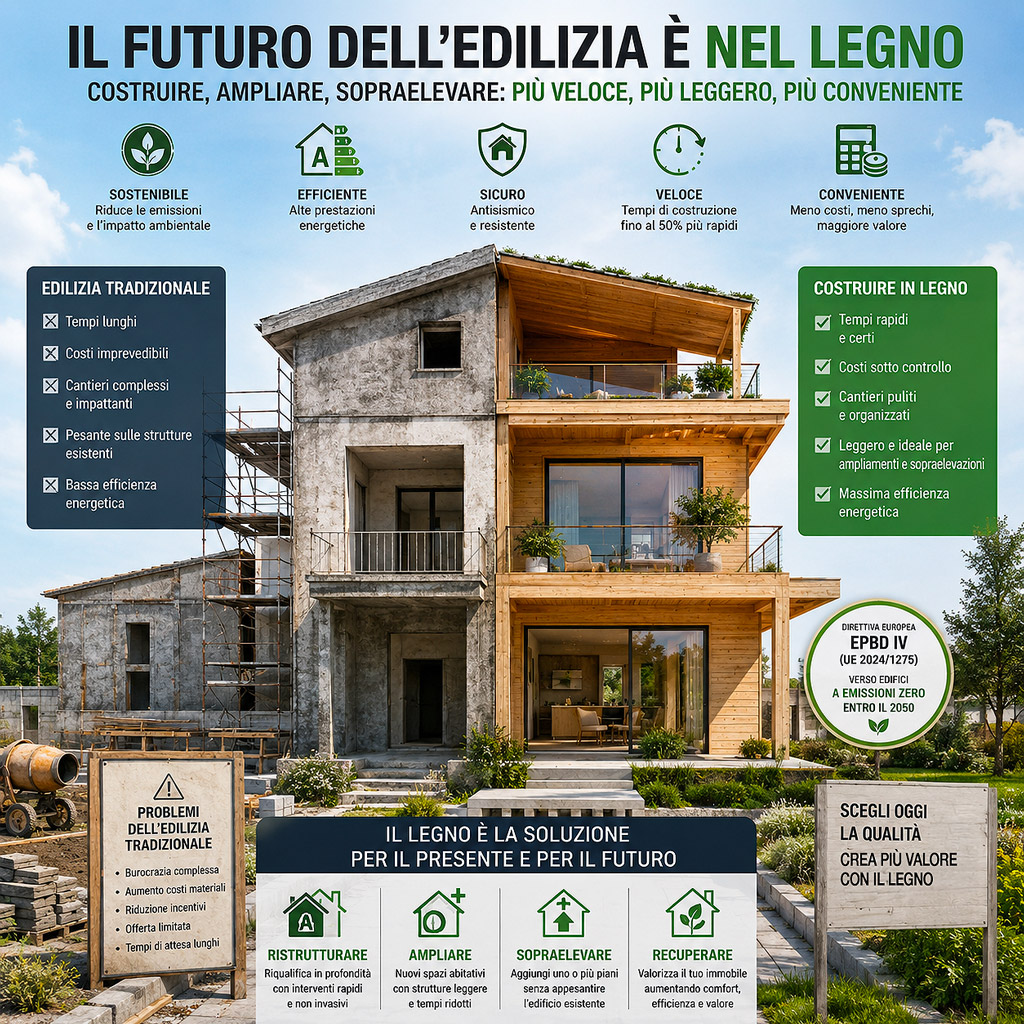Costruire, ampliare e sopraelevare in legno